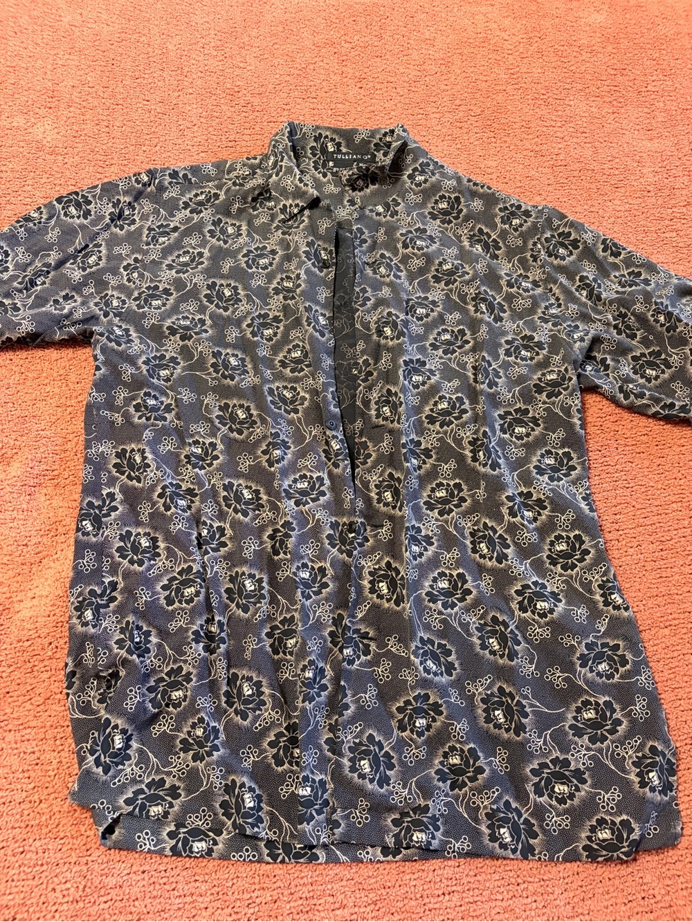 Tulle Navy Floral Lightweight Shirt Jacket